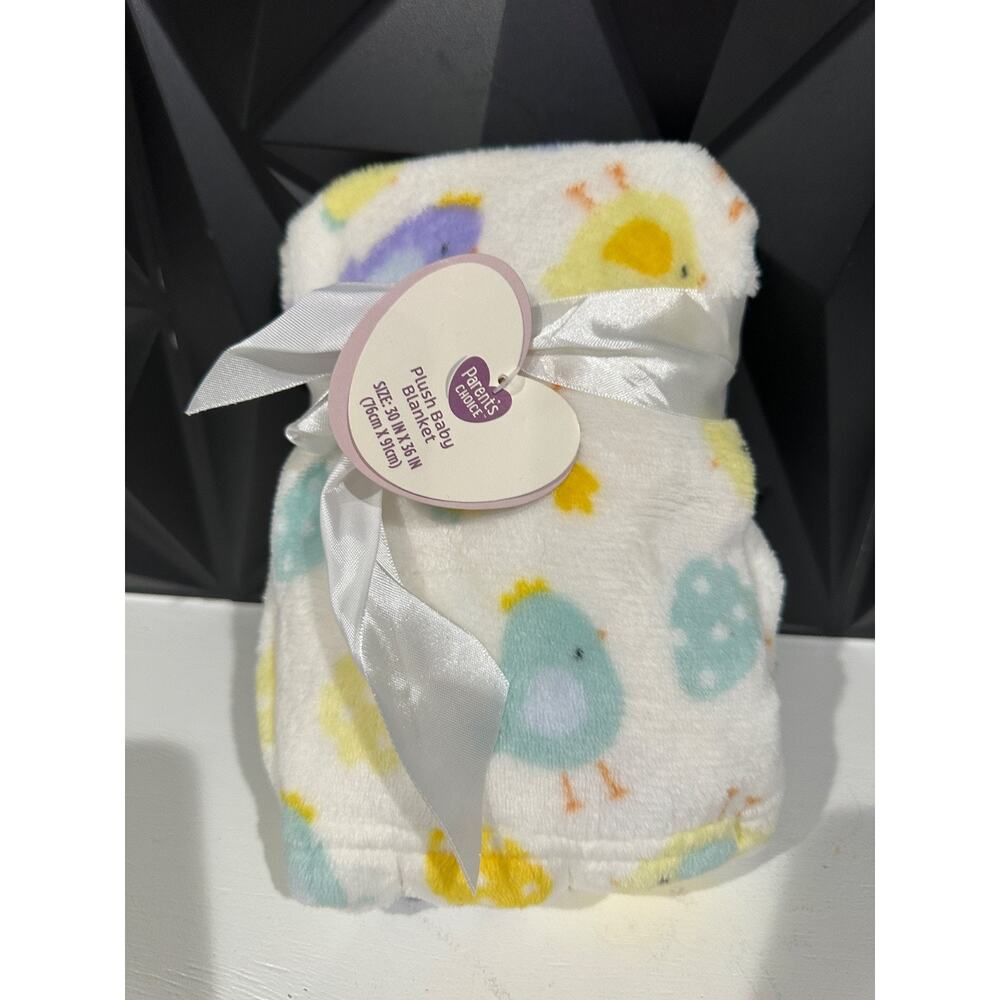 Parents Choice Walmart Easter Egg Blue Yellow Purple Baby Blanket NEW with TAGS